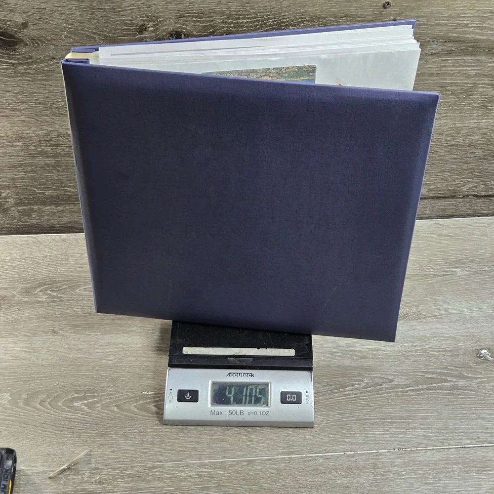 Vintage‎ Padded Hardcover Photo Album Three Ring Binder Slip Memory Book Purple
